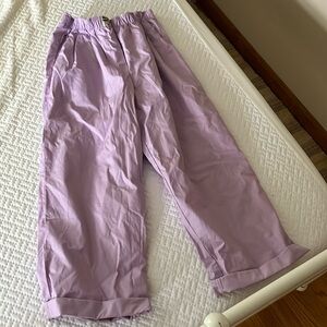 Boutique Lilac Cotton Pleated Pants